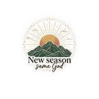 New Season Same God sticker | Mountain sunrise faith kiss-cut sticker
