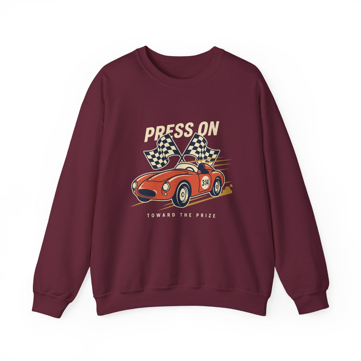 'Press On' Vintage Race Car Sweatshirt