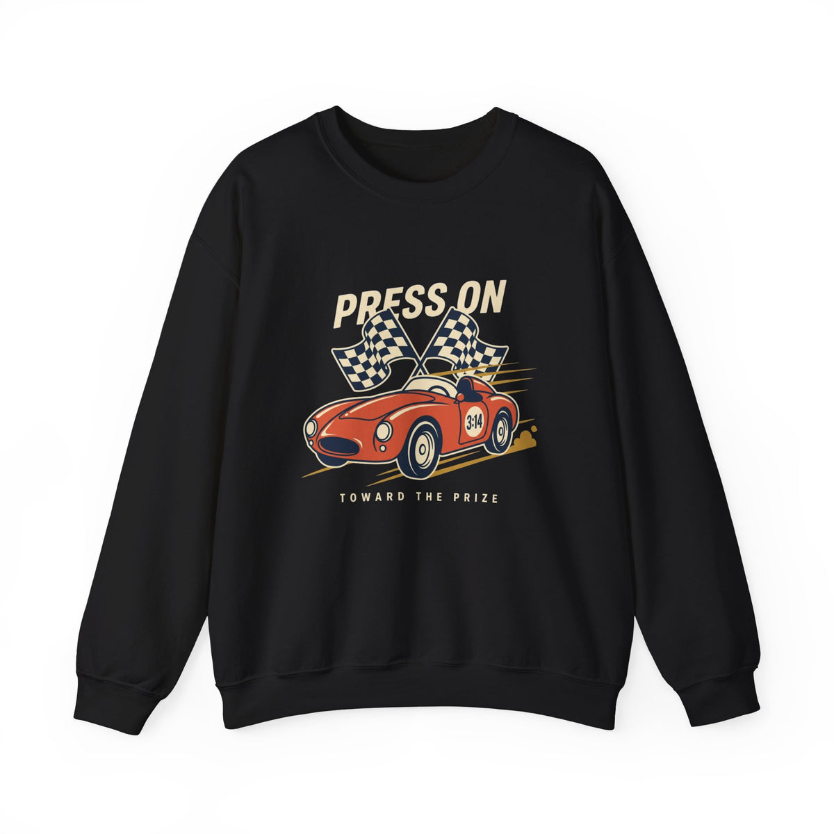 'Press On' Vintage Race Car Sweatshirt
