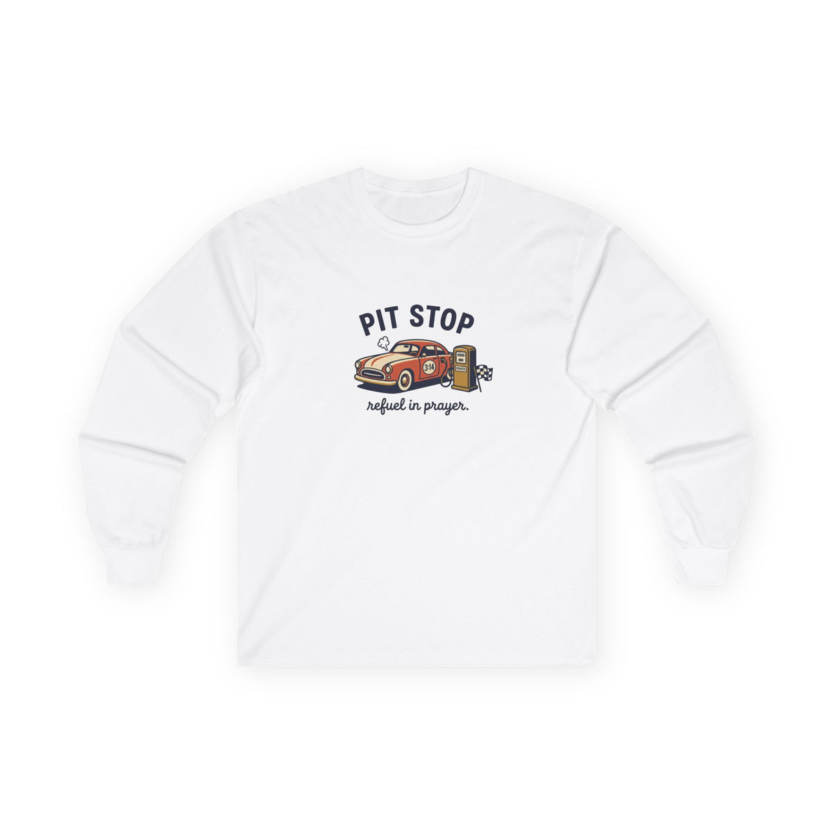 'Pit Stop' Vintage Car Long Sleeve Tee