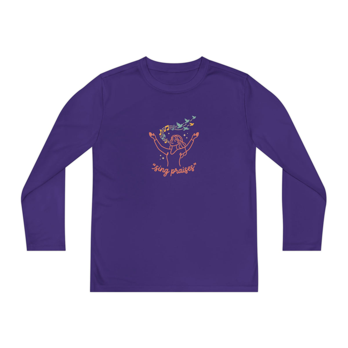 Youth Long Sleeve Tee - 'Sing Praises' Kids Worship Shirt