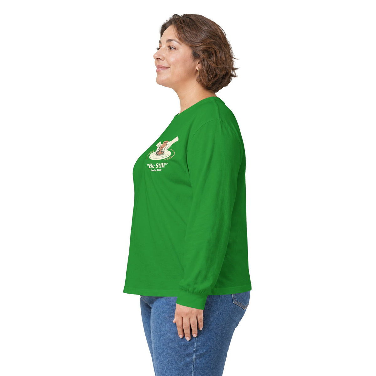 Be Still Potter's Wheel Illustration Long Sleeve Tee | Meditation Shirt
