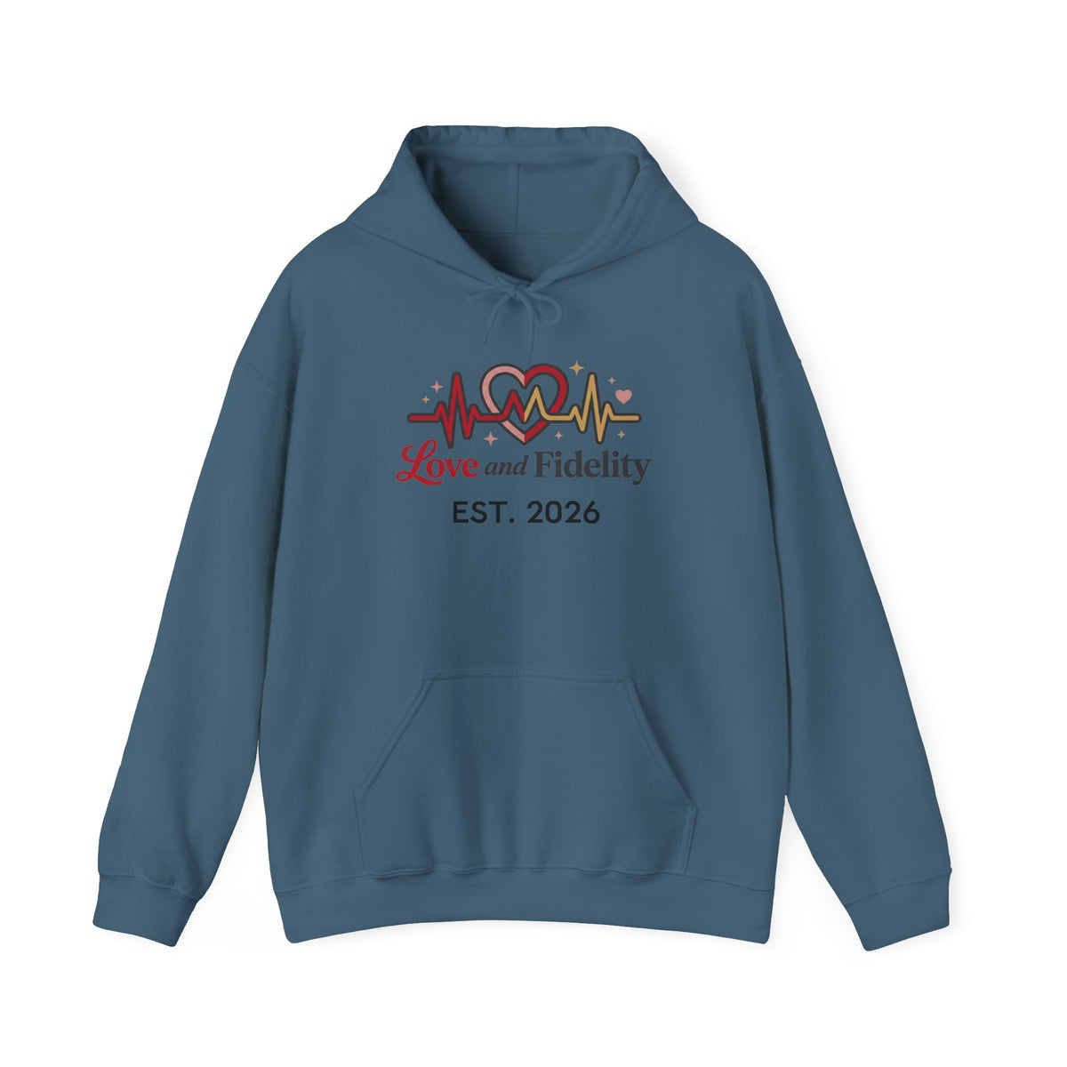 Lovestruck Heartbeat Hoodie — "Love & Fidelity" Graphic Pullover