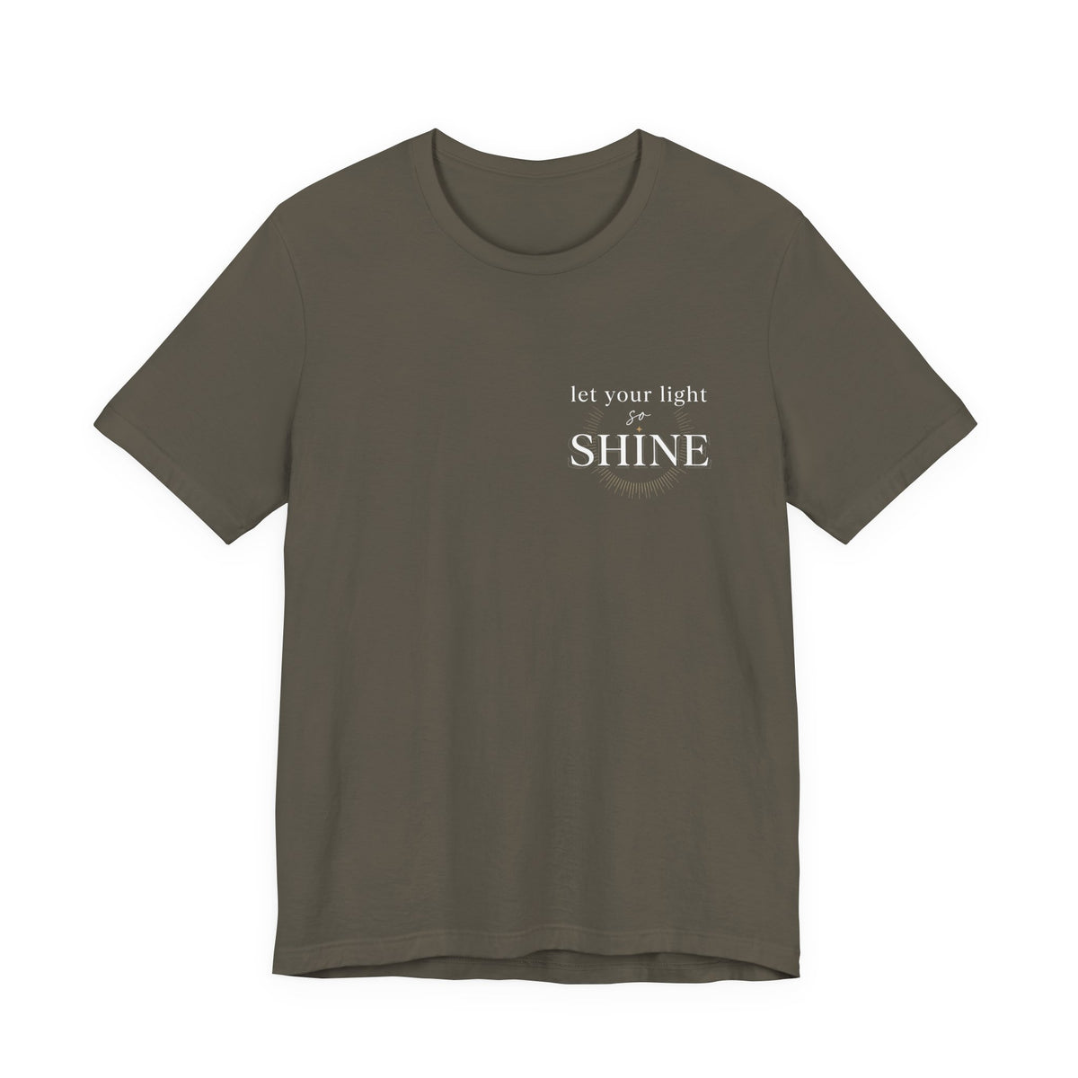Let Your Light Shine tee | Inspirational Quote Shirt, Minimal Sunburst Design