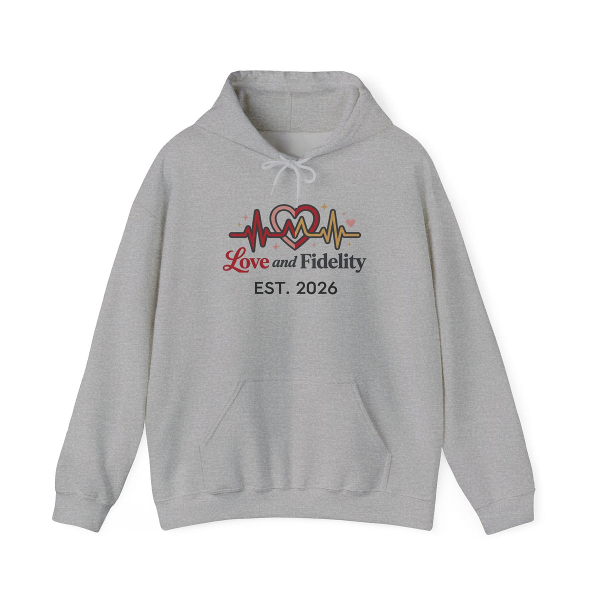 Lovestruck Heartbeat Hoodie — "Love & Fidelity" Graphic Pullover