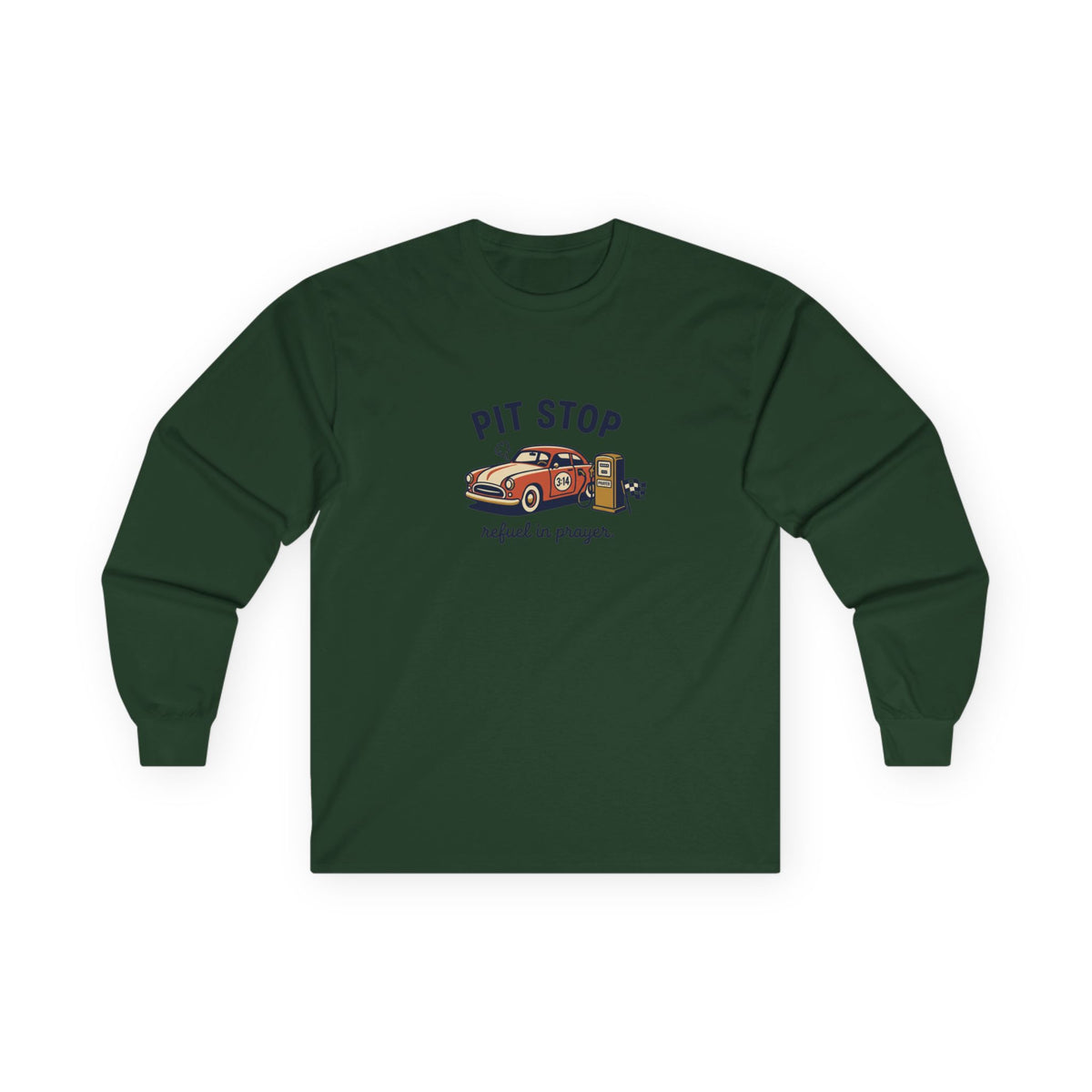'Pit Stop' Vintage Car Long Sleeve Tee