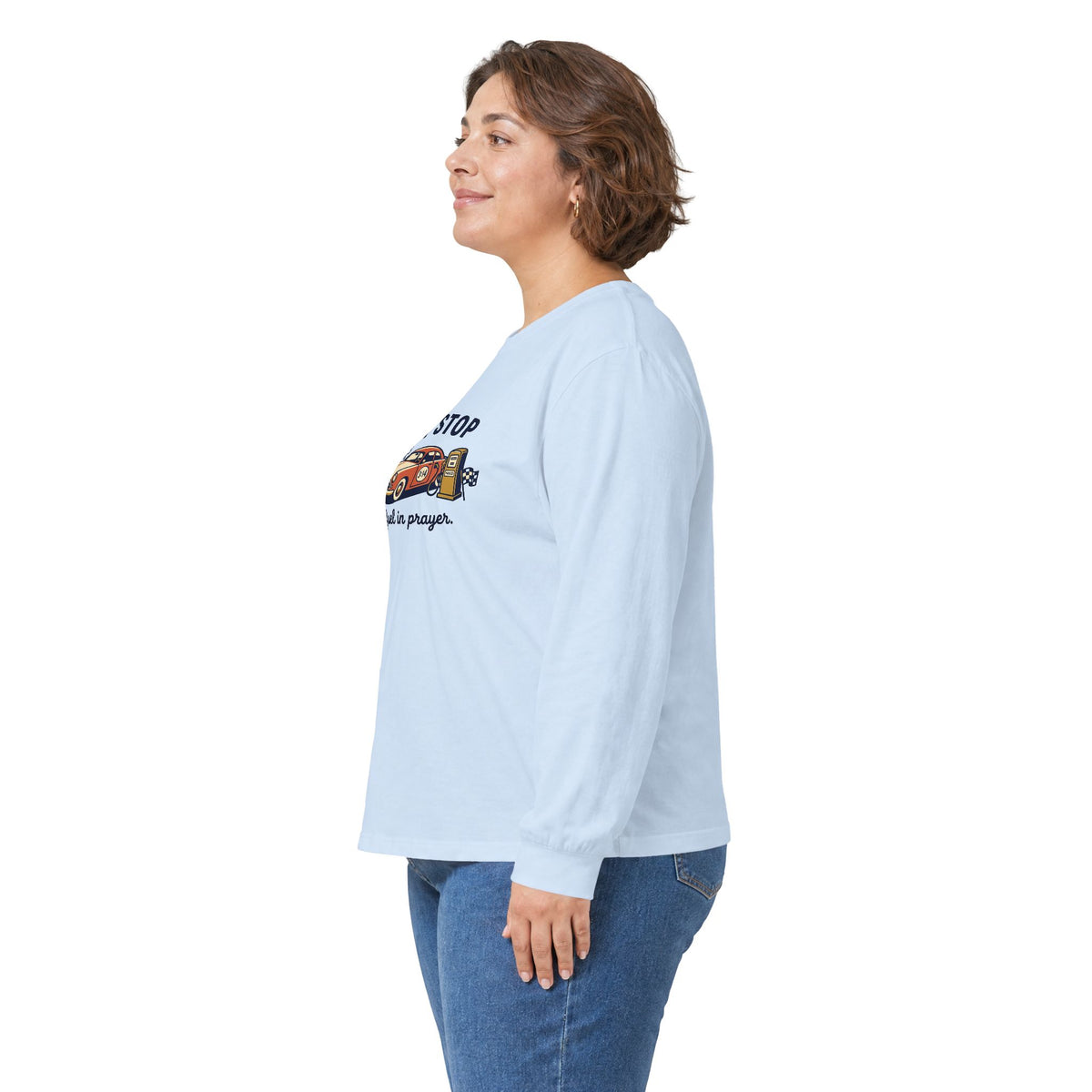 'Pit Stop' Vintage Car Long Sleeve Tee