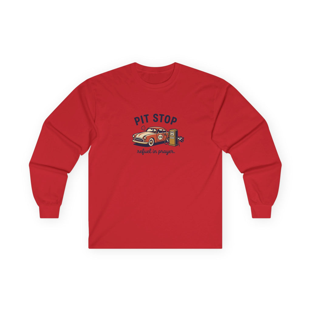'Pit Stop' Vintage Car Long Sleeve Tee