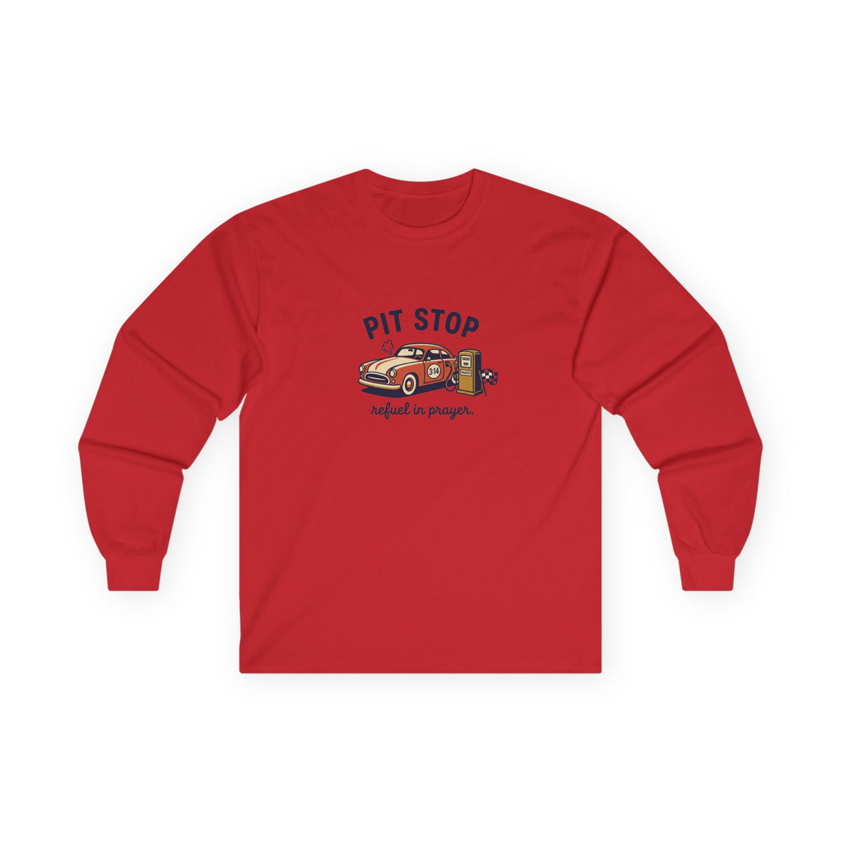 'Pit Stop' Vintage Car Long Sleeve Tee