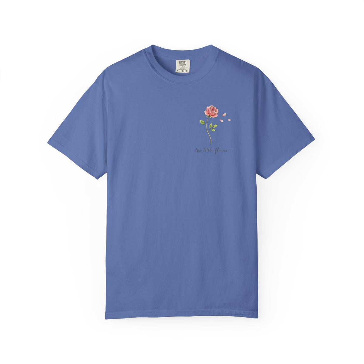 Single Pink Rose Tee | Small Chest Floral Illustration