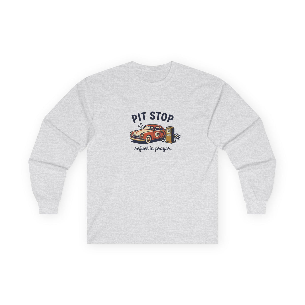 'Pit Stop' Vintage Car Long Sleeve Tee