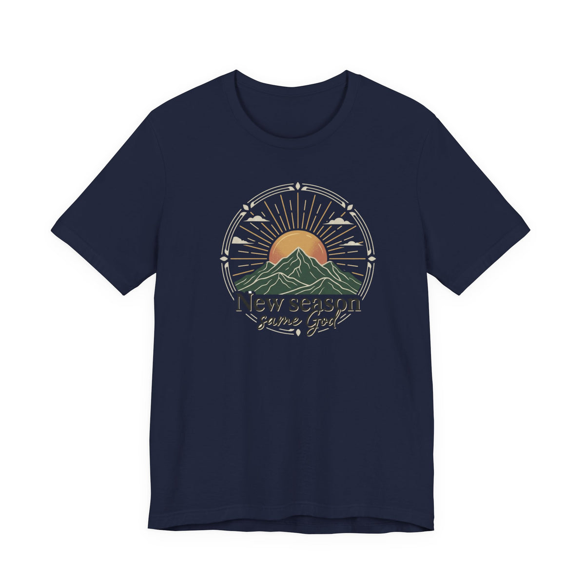 New Season Same God T-Shirt | Sunrise Mountain Faith Tee