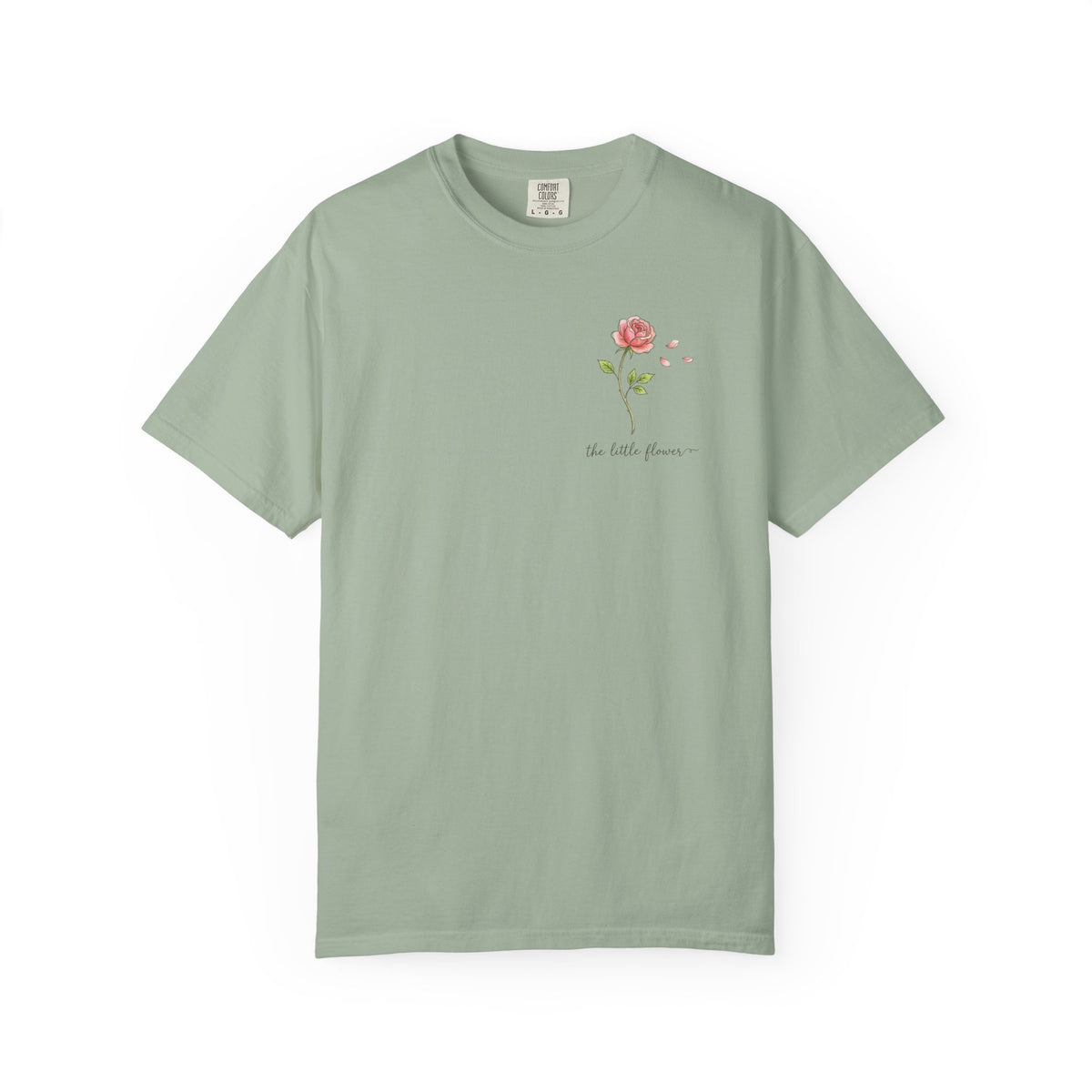 Single Pink Rose Tee | Small Chest Floral Illustration