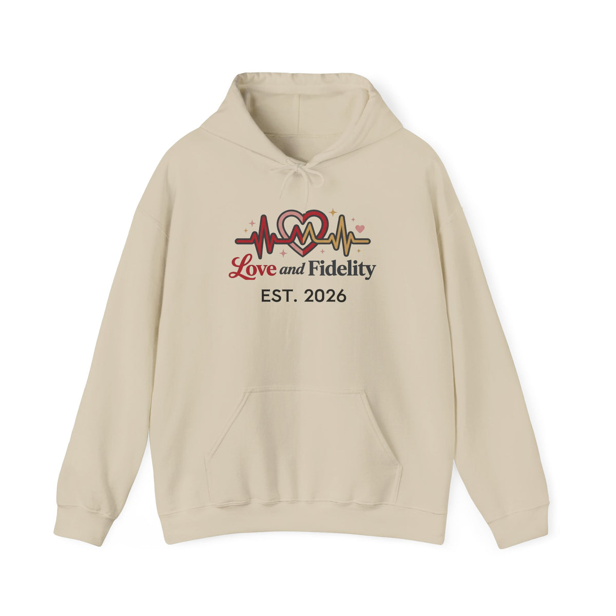 Lovestruck Heartbeat Hoodie — "Love & Fidelity" Graphic Pullover