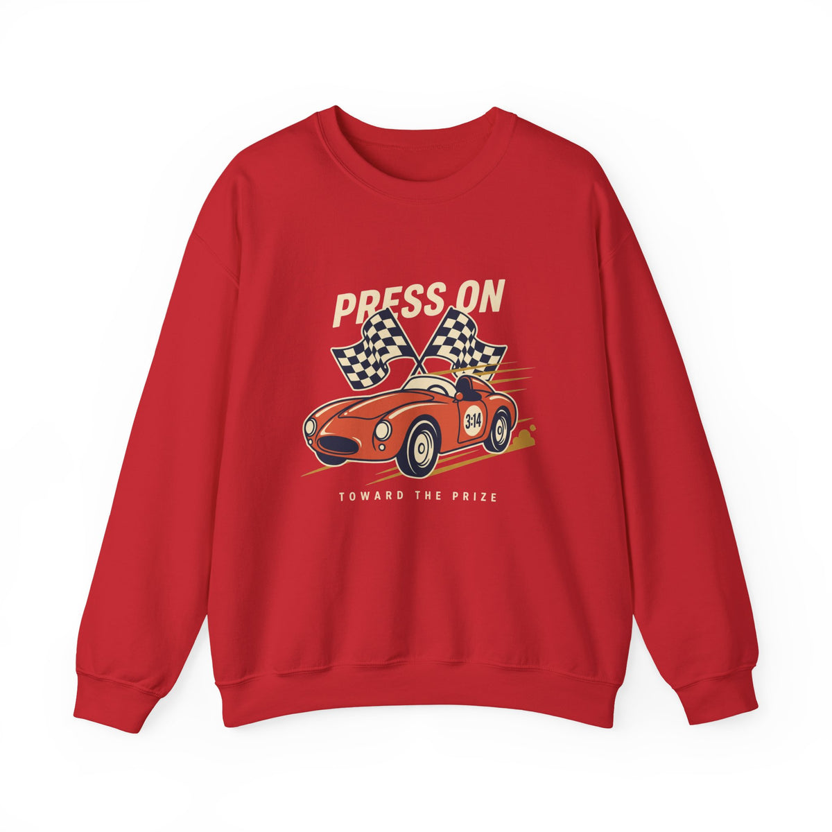 'Press On' Vintage Race Car Sweatshirt
