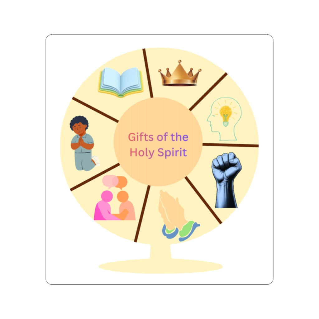 Gifts of the Holy Spirit Kiss-Cut Sticker — Christian Faith Symbols