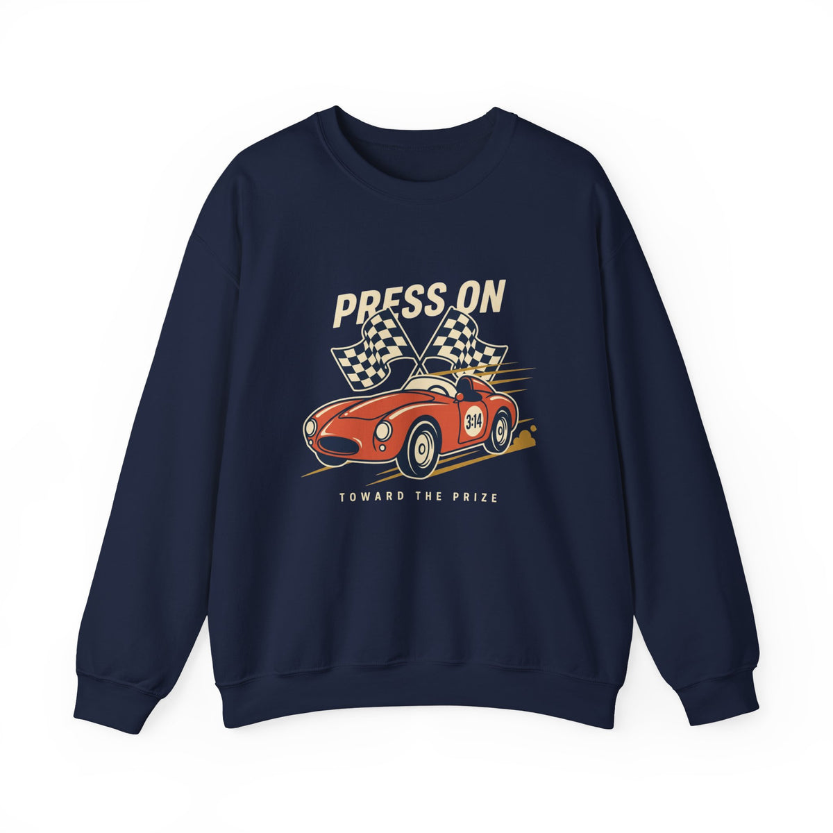 'Press On' Vintage Race Car Sweatshirt