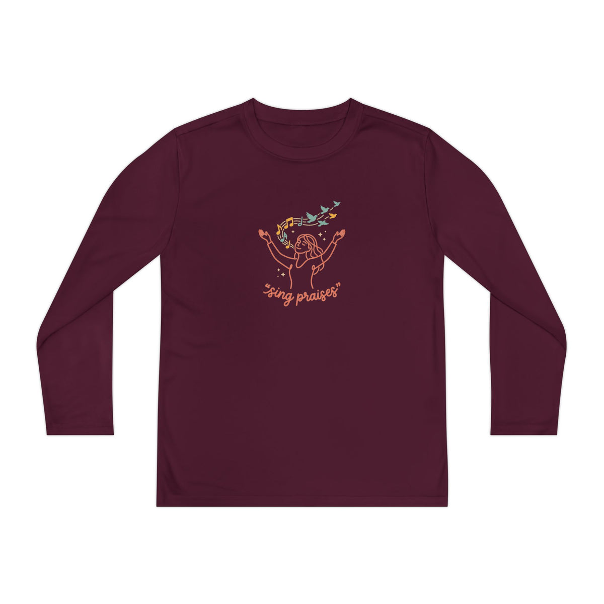 Youth Long Sleeve Tee - 'Sing Praises' Kids Worship Shirt