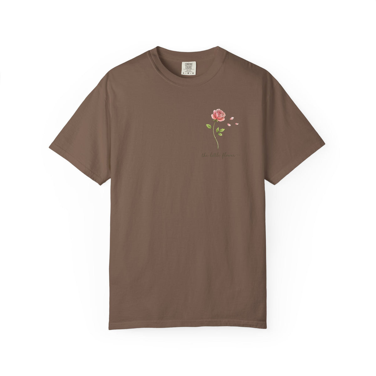 Single Pink Rose Tee | Small Chest Floral Illustration