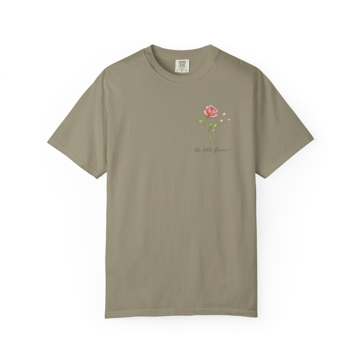 Single Pink Rose Tee | Small Chest Floral Illustration