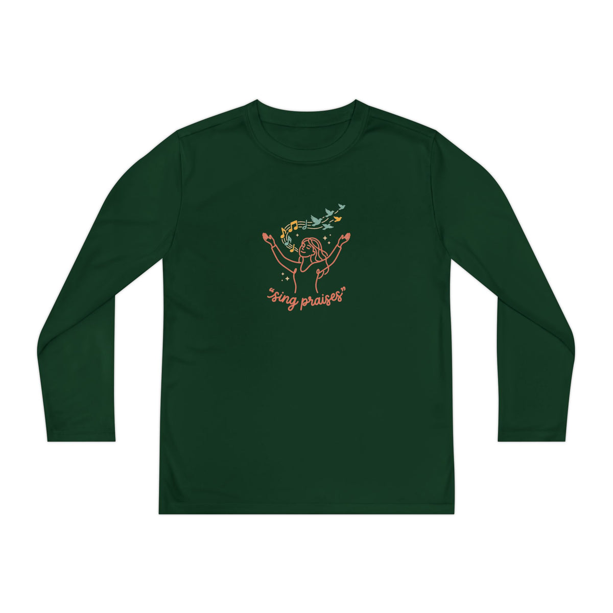 Youth Long Sleeve Tee - 'Sing Praises' Kids Worship Shirt