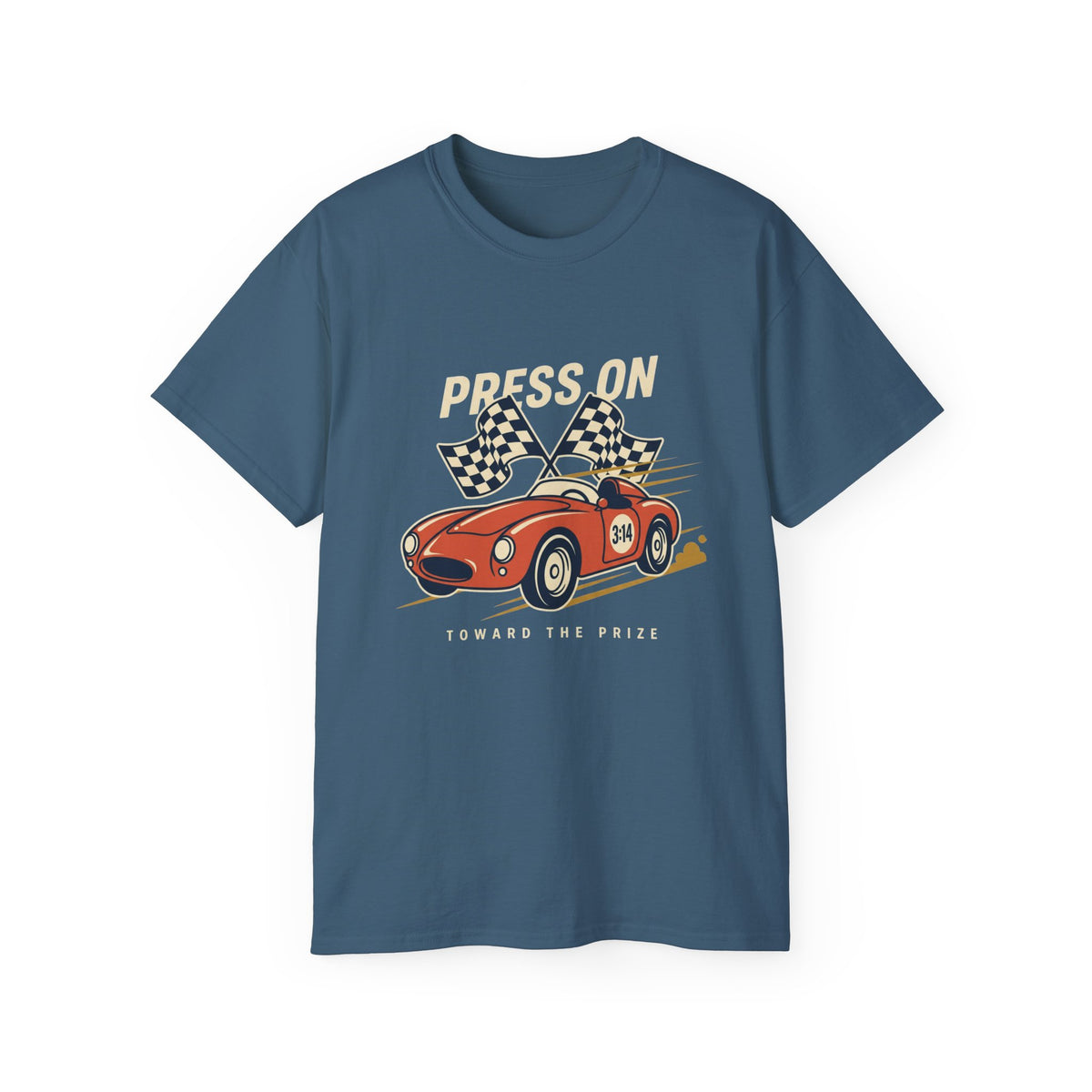 "Press On" Vintage Race Car Shirt