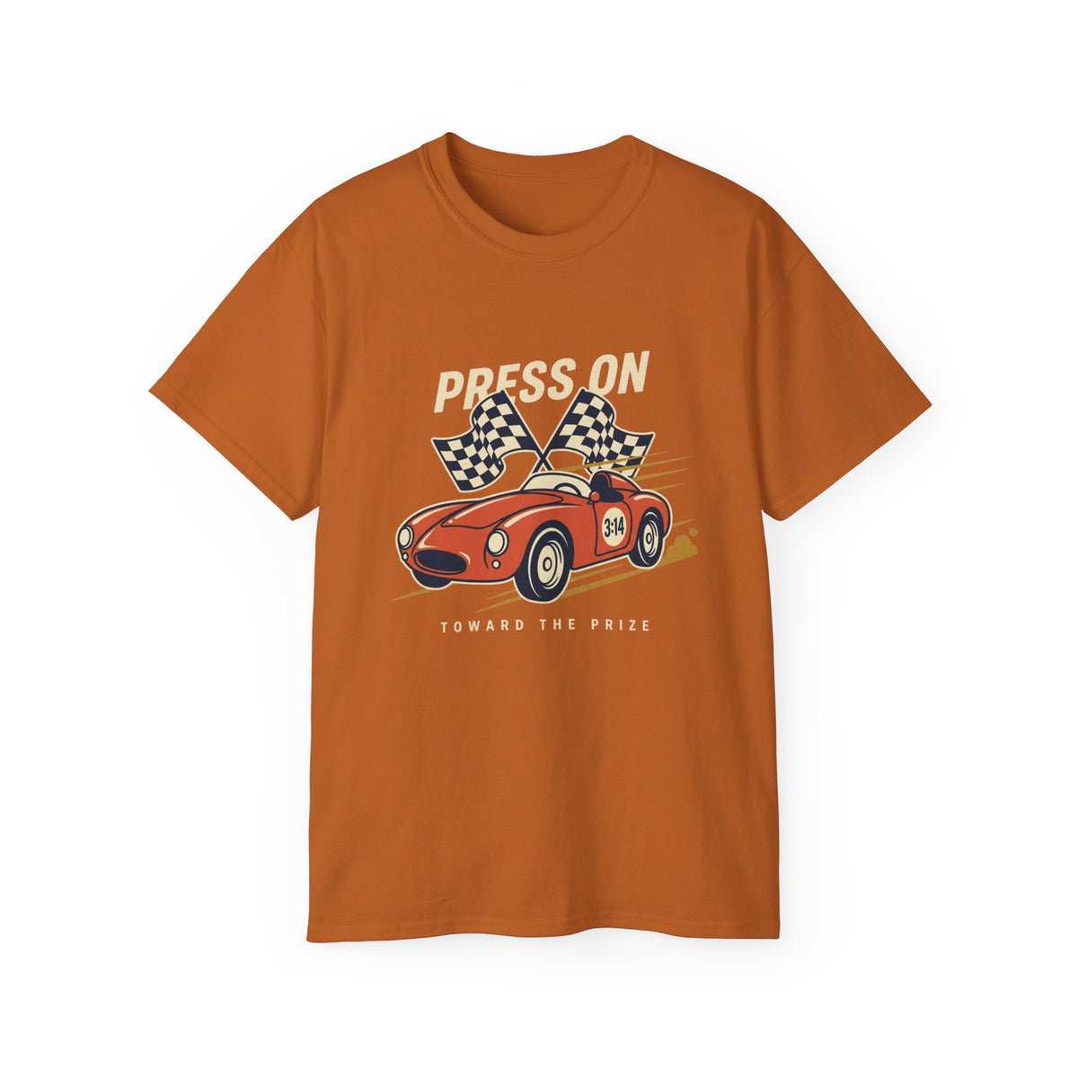 "Press On" Vintage Race Car Shirt