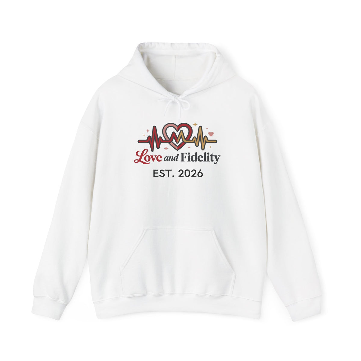 Lovestruck Heartbeat Hoodie — "Love & Fidelity" Graphic Pullover