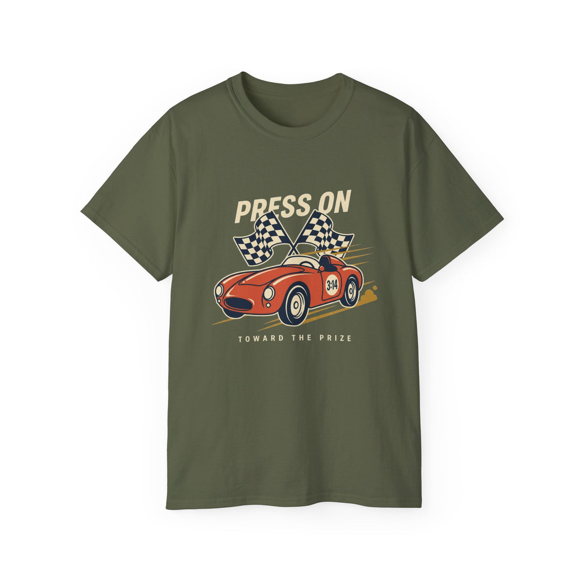 "Press On" Vintage Race Car Shirt