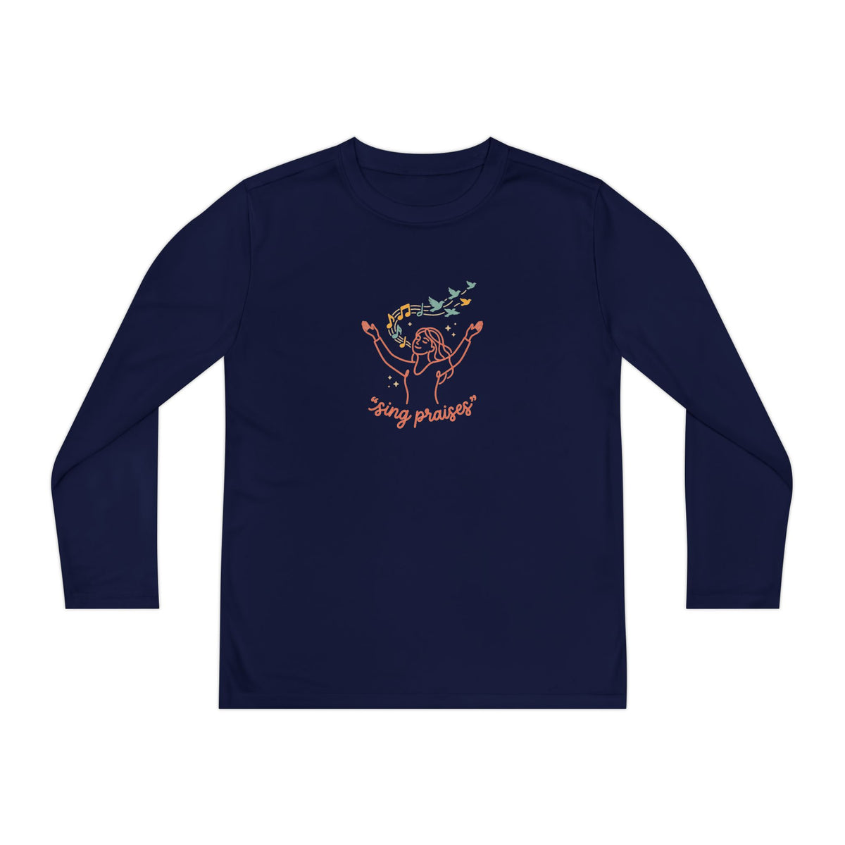 Youth Long Sleeve Tee - 'Sing Praises' Kids Worship Shirt