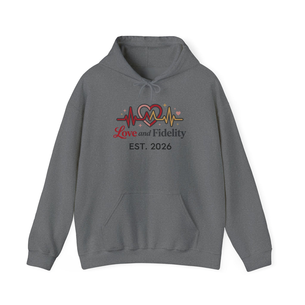 Lovestruck Heartbeat Hoodie — "Love & Fidelity" Graphic Pullover