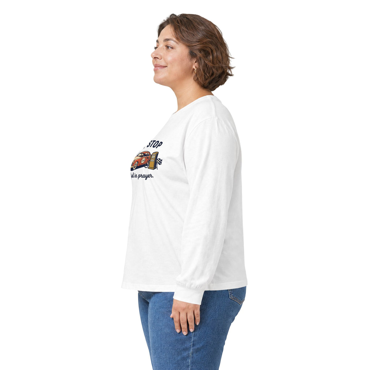 'Pit Stop' Vintage Car Long Sleeve Tee