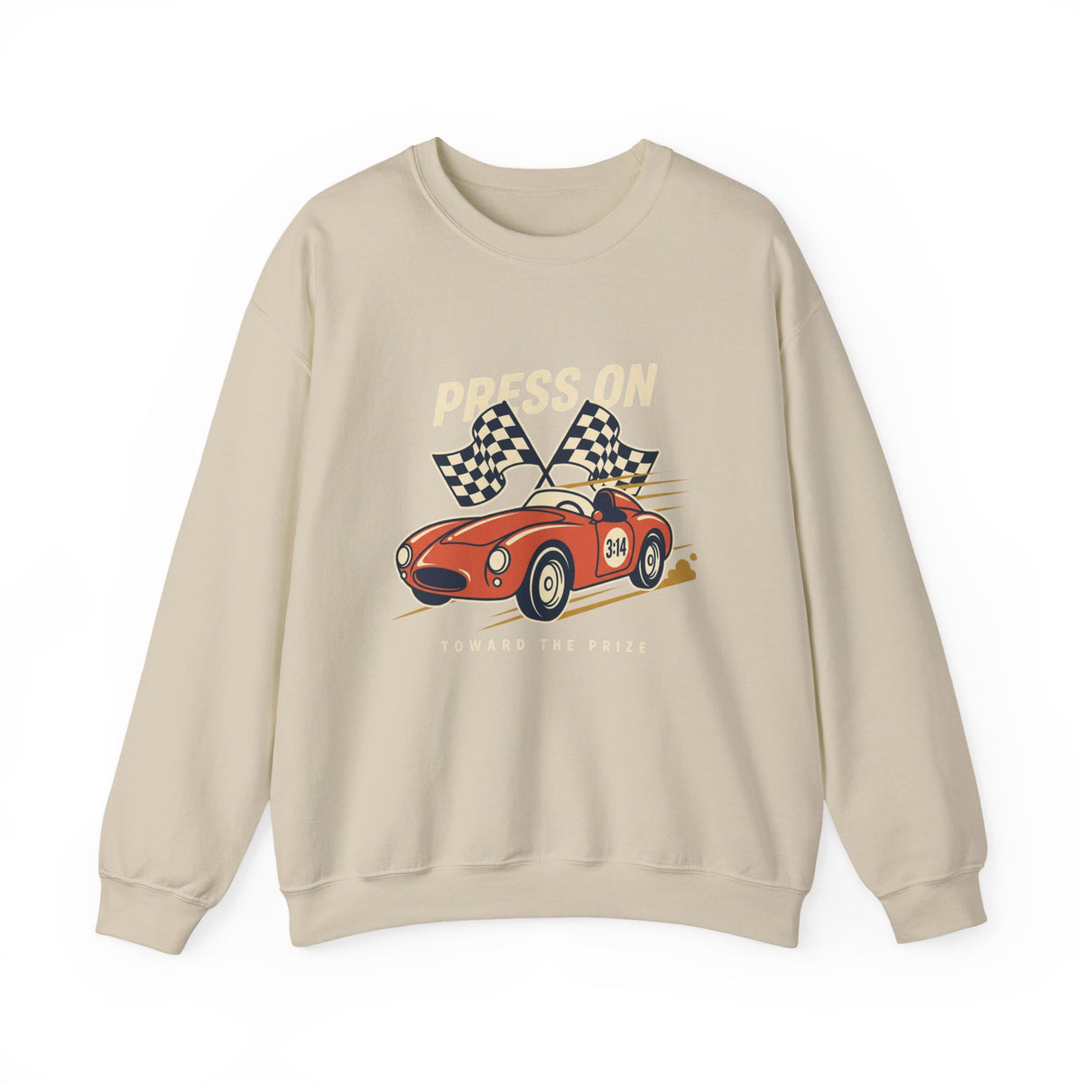 'Press On' Vintage Race Car Sweatshirt